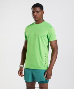 Gymshark Sale South Africa - Gymshark Sport T-Shirt Fluo Lime/Black Marl Men 6464T4704