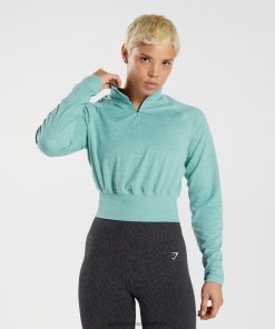 Gymshark South Africa - Gymshark 315 Long Sleeve Warmup Top Pearl Blue/Winter Teal Marl Women 6464T4394