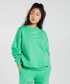 Gymshark South Africa - Gymshark Activated Graphic Sweatshirt Tropic Green Women 6464T4390