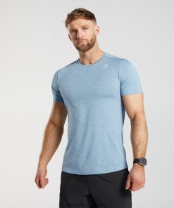Gymshark South Africa - Gymshark Arrival Marl T-Shirt Ozone Blue/Skyline Blue Marl Men 6464T4781