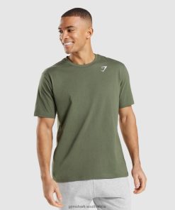 Gymshark South Africa - Gymshark Crest T-Shirt Core Olive Men 6464T4625