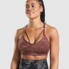 Gymshark South Africa - Gymshark GS Power Sports Bra Cherry Brown Print Women 6464T4221