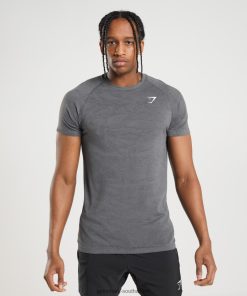 Gymshark South Africa - Gymshark Geo Seamless T-Shirt Charcoal Grey/Black Men 6464T4629