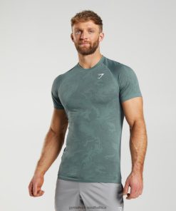 Gymshark South Africa - Gymshark Geo Seamless T-Shirt Thunder Blue/Cosmic Grey Men 6464T4737