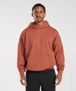 Gymshark South Africa - Gymshark Rest Day Essentials Hoodie Persimmon Red Men 6464T4797