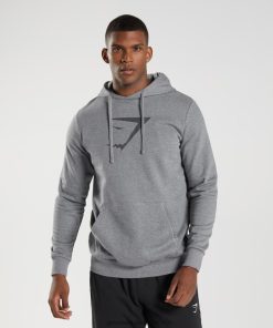 Gymshark South Africa - Gymshark Sharkhead Infill Hoodie Charcoal Grey Marl Men 6464T4873