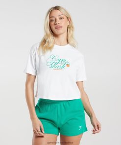 Gymshark South Africa - Gymshark Strong Peach Midi Top White Women 6464T4428