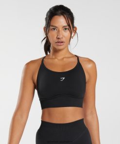 Gymshark South Africa - Gymshark Sweat Seamless Longline Sports Bra Black Women 6464T4113