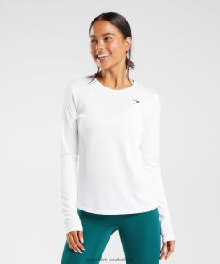 Gymshark South Africa - Gymshark Training Long Sleeve Top White Women 6464T4493