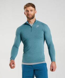 Gymshark South Africa - Gymshark Vital 1/4 Zip Thunder Blue/Iceberg Blue Men 6464T4857