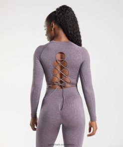 Zapatillas Gymshark - Gymshark Adapt Animal Seamless Lace Up Back Top Wild | Musk Lilac Women 6464T4453