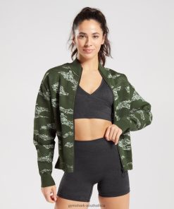 Zapatillas Gymshark - Gymshark Adapt Camo Seamless Track Jacket Moss Olive/Aloe Green Women 6464T4371