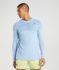 Zapatillas Gymshark - Gymshark Apex Seamless Long Sleeve T-Shirt Linen Blue/Court Blue Men 6464T4750