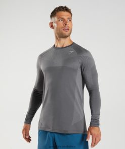 Zapatillas Gymshark - Gymshark Apex Seamless Long Sleeve T-Shirt Silhouette Grey/Smokey Grey Men 6464T4630