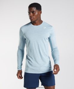 Zapatillas Gymshark - Gymshark Arrival Marl Long Sleeve T-Shirt Iceberg Blue/Icy Blue Marl Men 6464T4730