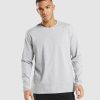 Zapatillas Gymshark - Gymshark Crest Long Sleeve T-Shirt Light Grey Marl Men 6464T4610