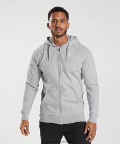Zapatillas Gymshark - Gymshark Crest Zip Up Hoodie Light Grey Marl Men 6464T4794