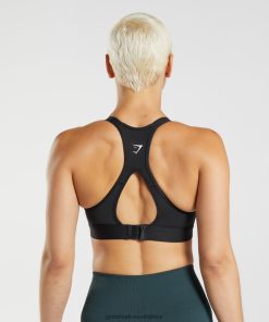 Zapatillas Gymshark - Gymshark Cut Out Back High Support Sports Bra Black Women 6464T4194