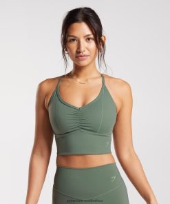 Zapatillas Gymshark - Gymshark Elevate Longline Sports Bra Willow Green Women 6464T4123