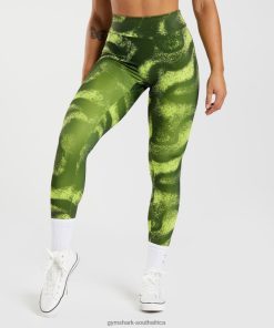 Zapatillas Gymshark - Gymshark GS Power Original Leggings Moss Olive Print Women 6464T4293