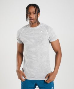 Zapatillas Gymshark - Gymshark Geo Seamless T-Shirt Off White/Light Grey Men 6464T4618