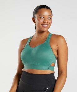 Zapatillas Gymshark - Gymshark Racerback High Support Sports Bra Hoya Green Women 6464T4178