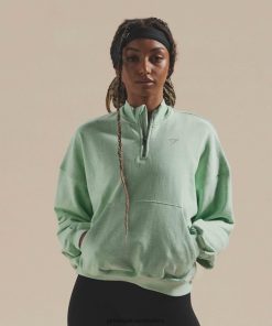 Zapatillas Gymshark - Gymshark Rest Day Sweats 1/2 Zip Pullover Refreshing Green Marl Women 6464T4379