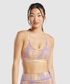 Zapatillas Gymshark - Gymshark Sport Sports Bra Orange Print Women 6464T4234