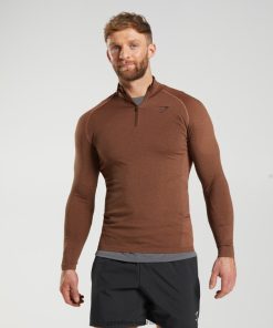 Zapatillas Gymshark - Gymshark Vital 1/4 Zip Persimmon Red/Truffle Brown Men 6464T4826